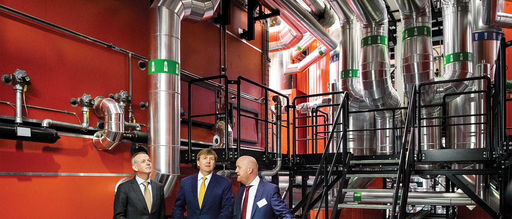 Dutch king Willem-Alexander attends the opening of BioWarmteCentrale (bioheating station) in Purmerend, the Netherlands.