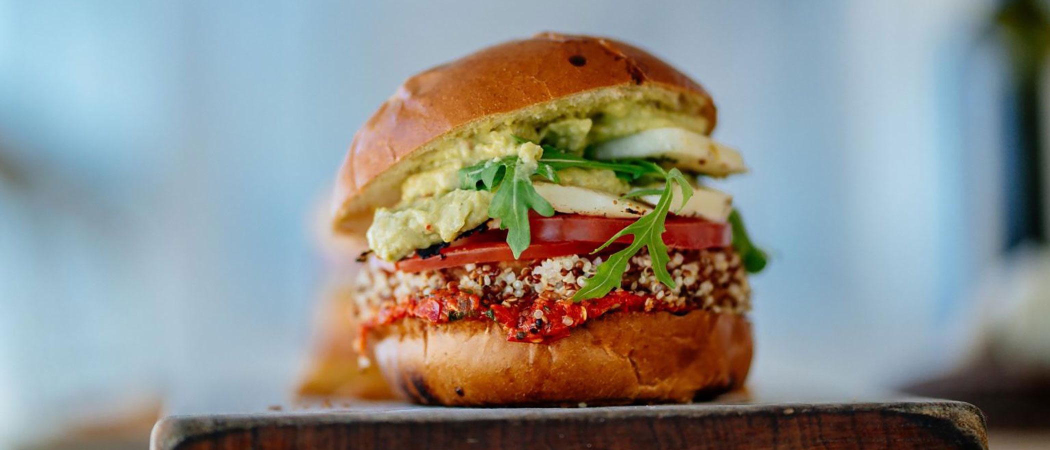 Burger made with quinoa and vegetables