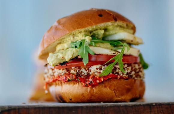Burger made with quinoa and vegetables